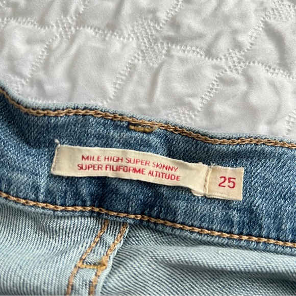 Vintage Levi's Mile High Super Skinny High Waits Denim Jeans - 25 - Picture 3 of 11